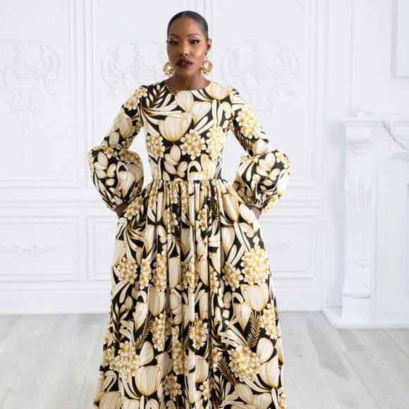 Floral Long Sleeve Maxi Dress tall - Picture 5 of 5